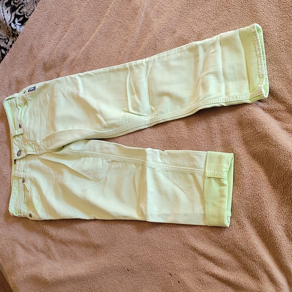 Silver Mint Green Jean Capri Ladies Size 26